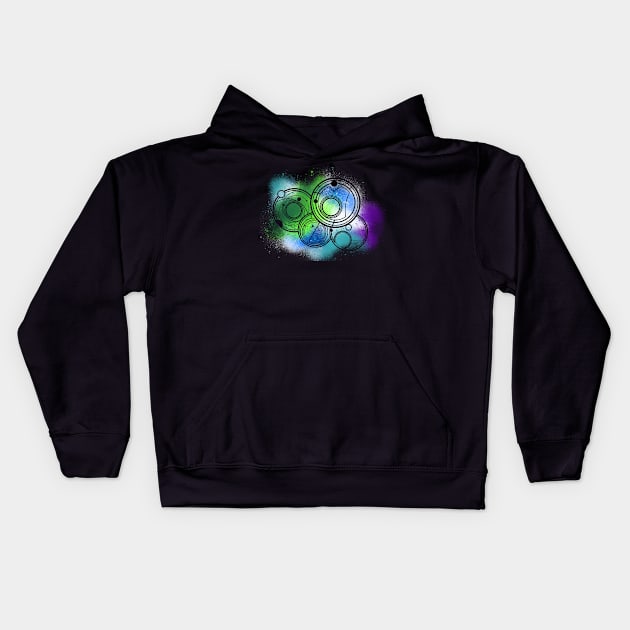 Gallifreyan Symbols Spray Paint (Multicolor) Kids Hoodie by Circulartz